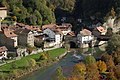 De rivier Sarine met een deel van het oude stadsgedeelte