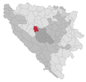 Lage der Gemeinde Jajce in Bosnien und Herzegowina (anklickbare Karte)