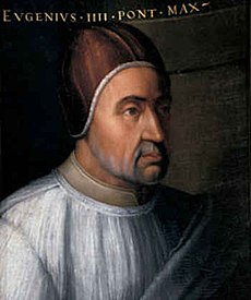 pápež Eugen IV. Cristofano dell’Altissimo podľa Jeana Fouqueta, Galleria degli Uffizi