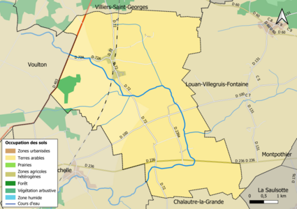 Carte des infrastructures et de l'occupation des sols en 2018 (CLC) de la commune.