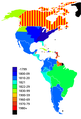 Countries in the Americas by date of independence. Note that the United States did not complete its continental territorial expansion until 1867