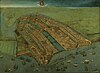 Cornelis Anthonisz. Bird's-eye view of Amsterdam. 1538.