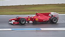 Photo de la Ferrari F10 de Fernando Alonso, vainqueur du Grand Prix d'Allemagne 2010