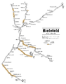 Gleisplan der Stadtbahn Bielefeld März 1999