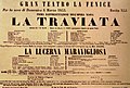 Affiche pour la première de La traviata à la Fenice