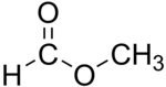 Structural formula of methyl formate