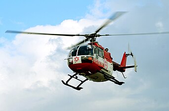 אמבולנס מסוק מדגם MBB Bo-105 של להק תעופה באוויר