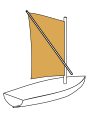 Spritsail (exists in both western and Austronesian vessels), set along the line of the keel, and thus fore-and-aft