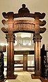 Eastern gateway of Bharhut stupa topped with a dharmachakra pinnacle