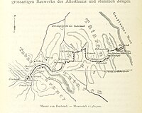 Map of the Sasanian fortifications at Derbent, by Roderich von Erckert