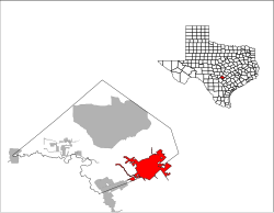 Location of New Braunfels in Texas