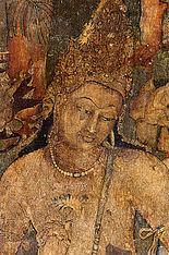 Pintures de Padmapani i Vajrapani a la cova nº 1 a les Coves d'Ajanta