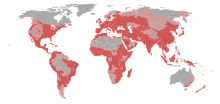 Zonas le plus densemente habitate.