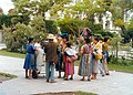 A group of Maya people in Antigua Guatemala buying ice cream