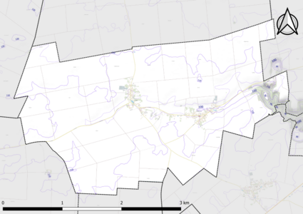 Carte montrant en couleurs le relief d'une commune