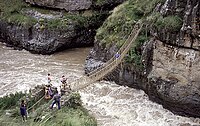 Bridge in use during the rainy season.