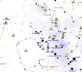 Map showing M70, against a conventional (southern) horizon