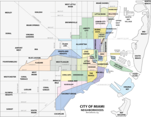 The Roads neighborhood within the City of Miami