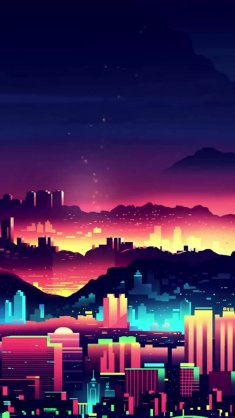 aesthetic city at the night live wallpaper