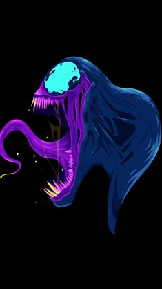 venom’s head with mouth open live wallpaper