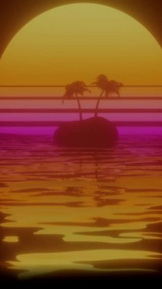 retrowave sunset live wallpaper