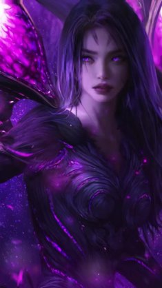 kai'sa purple butterflies from lol live wallpaper