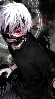 ken kaneki with a mask on live wallpaper