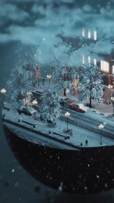 city snow globe live wallpaper