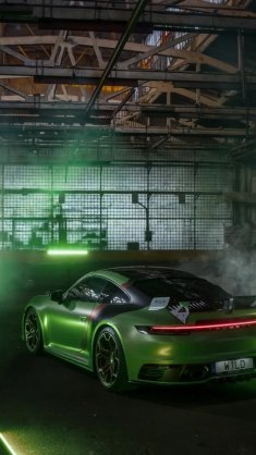 green porsche 911 techart gt3 live wallpaper