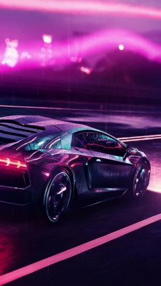 purple lights lamborghini live wallpaper