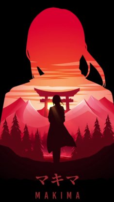 makima silhouette live wallpaper