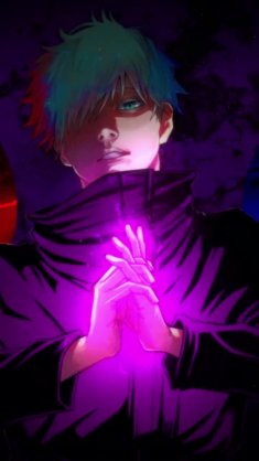 satoru gojo with red and blue circles (jujutsu kaisen) live wallpaper