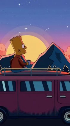 bart simpsons travel van live wallpaper