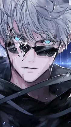 gojo with broken glasses live wallpaper