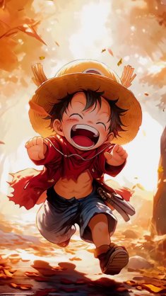 child luffy in autumn live wallpaper