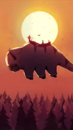 appa flying at sunset live wallpaper