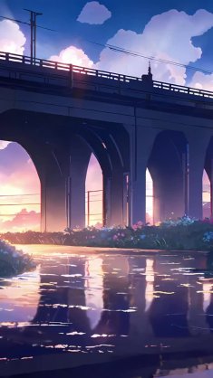 sunset bridge live wallpaper