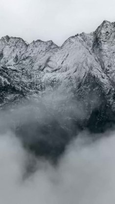 mist-covered mountain live wallpaper