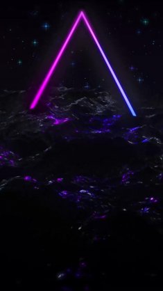 ocean with neon glitch live wallpaper