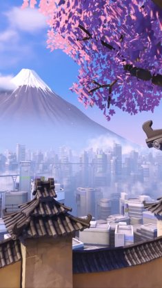 fujisan and sakura (overwatch 2) live wallpaper