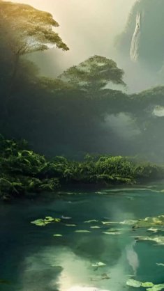 pond in jungle live wallpaper