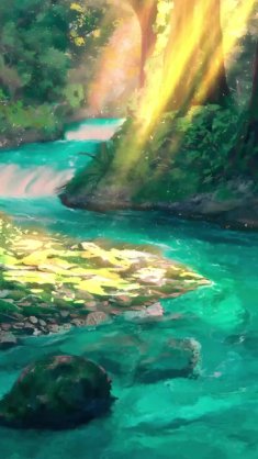 blue fantasy river live wallpaper