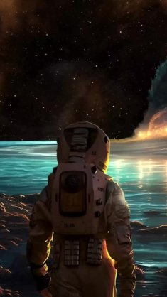 man in spacesuit live wallpaper