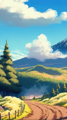 anime mountain landscape live wallpaper