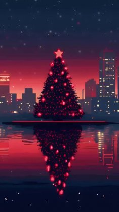 christmas tree at night live wallpaper