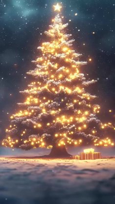 glowing christmas tree live wallpaper