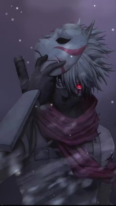 kakashi hatake holding the warding mask live wallpaper