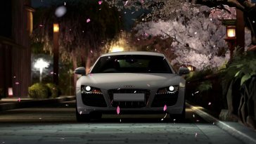 audi r8 near sakura live wallpaper