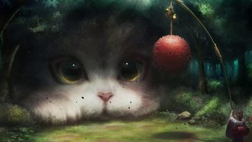 cute cat in forest live wallpaper