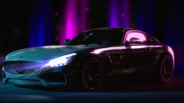 neon mercedes-benz amg gt s parked live wallpaper